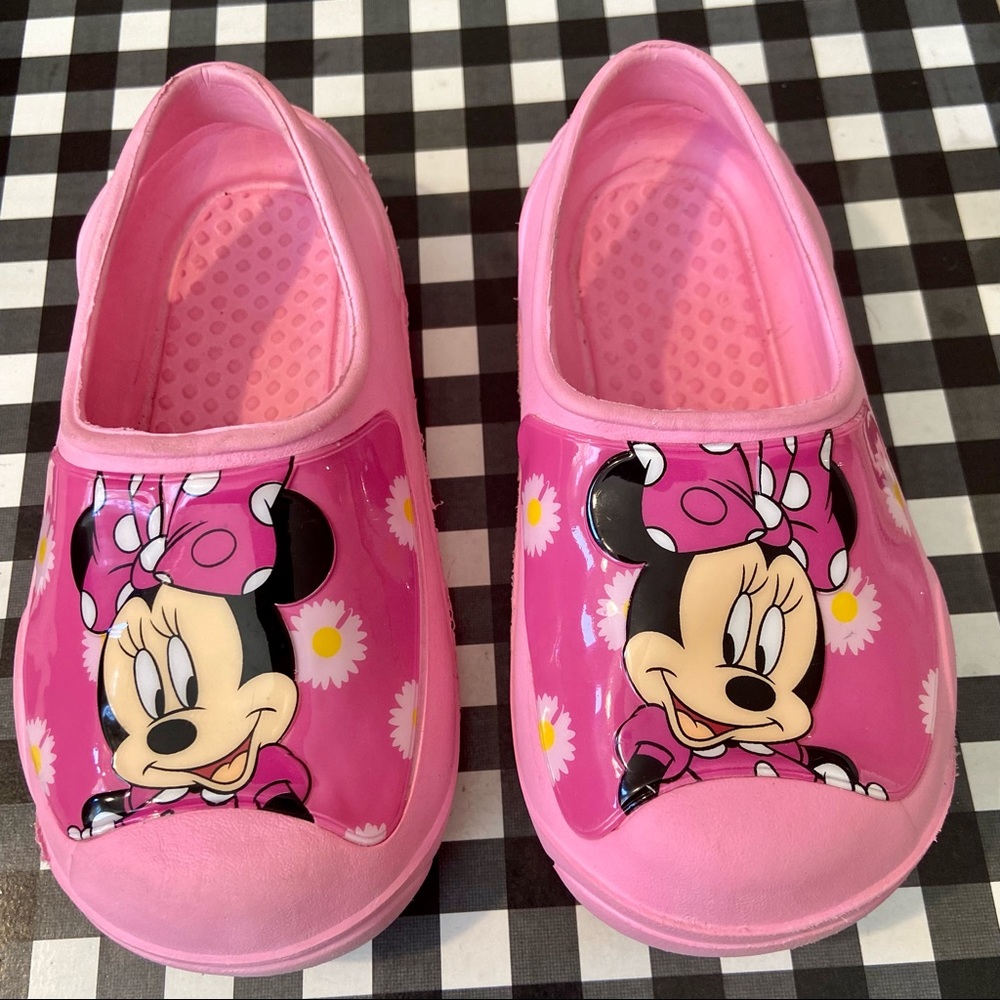 Disney Minnie Mouse Pink Crocs Toddler Girl Size 9/10